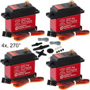 4X 25KG DS3225 MG 270° Metal Steering Digital Waterproof Servo High Torque RC